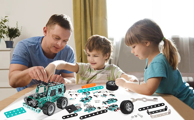 Juguetes de construcción, modelo de camión, proyectos de construcción STEM, modelo de coche, juguetes para niños, juguetes de montaje para niños, Kit de ingeniería de Metal 3D - Drop4u
