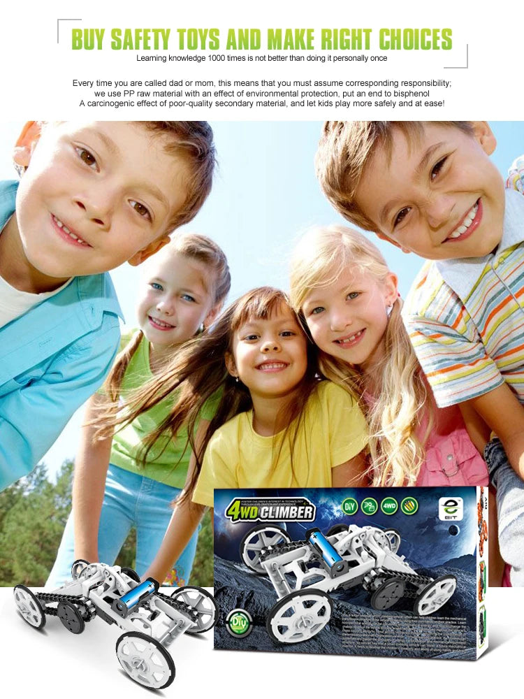 Juguete Solar novedoso para niños, Kit de ensamblaje, juego robótico, tracción en todas las ruedas, coche de escalada, juegos STEM, juguetes educativos, regalo para niños - Drop4u