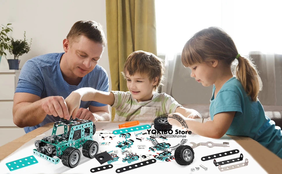 Juguetes de construcción, modelo de camión, proyectos de construcción STEM, modelo de coche, juguetes para niños, juguetes de montaje para niños, Kit de ingeniería de Metal 3D - Drop4u