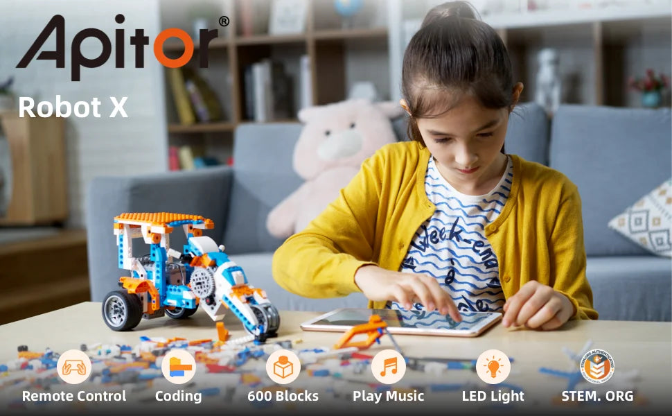 Kit de construcción de robot Apitor Robot X, juego de codificación de robótica STEM 12 en 1, regalos educativos de cumpleaños para niños de 8 a 12 años - Drop4u