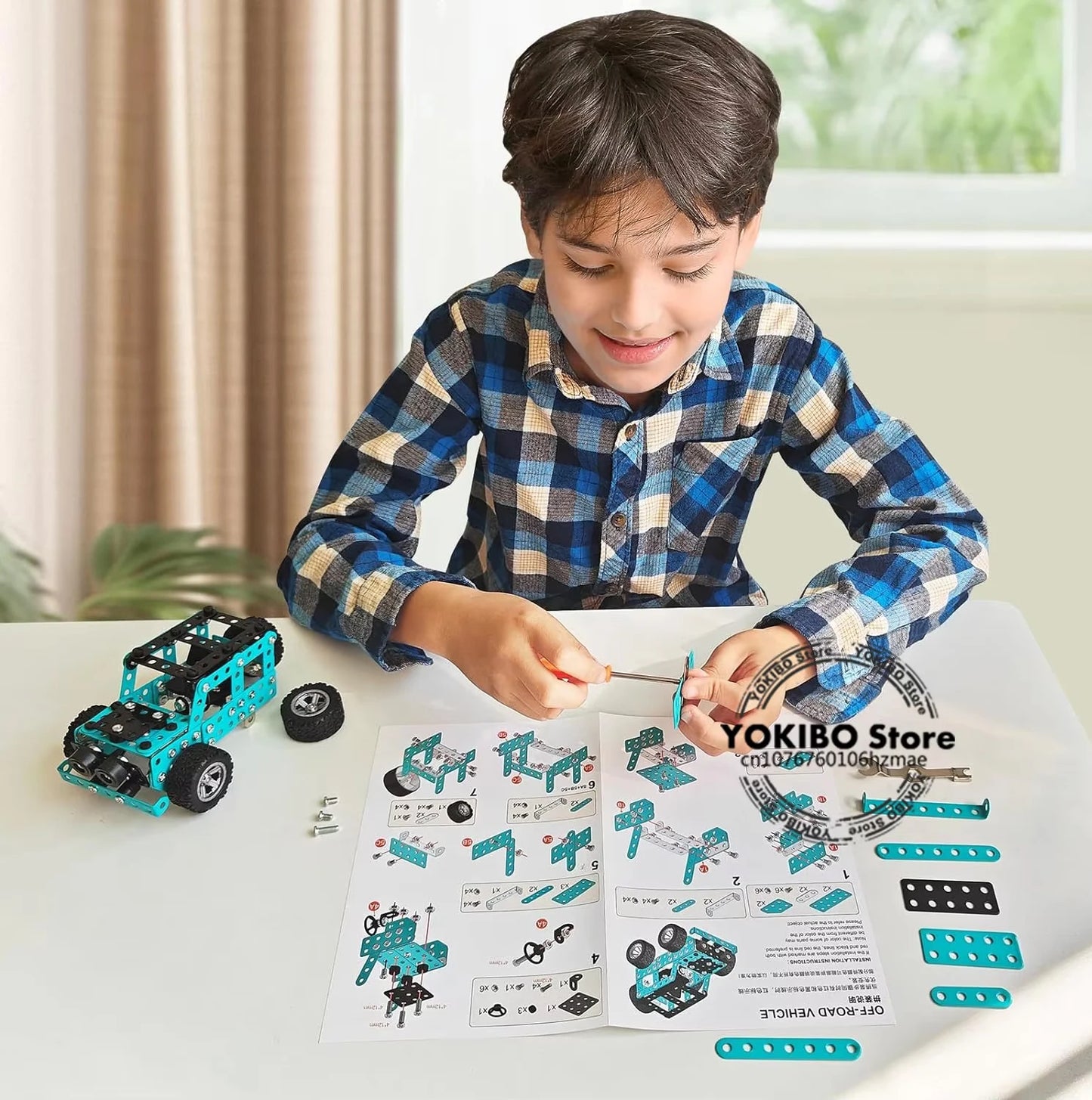 Juguetes de construcción, modelo de camión, proyectos de construcción STEM, modelo de coche, juguetes para niños, juguetes de montaje para niños, Kit de ingeniería de Metal 3D - Drop4u