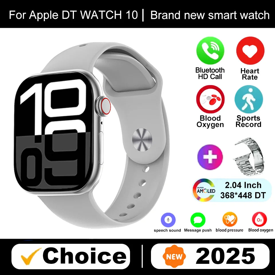 New DT Watch 10 Series Smart Watch Dial Weather Sports Record Mode Large Memory Voice Bluetooth Music Power Saving Smart Watch - Drop4u
