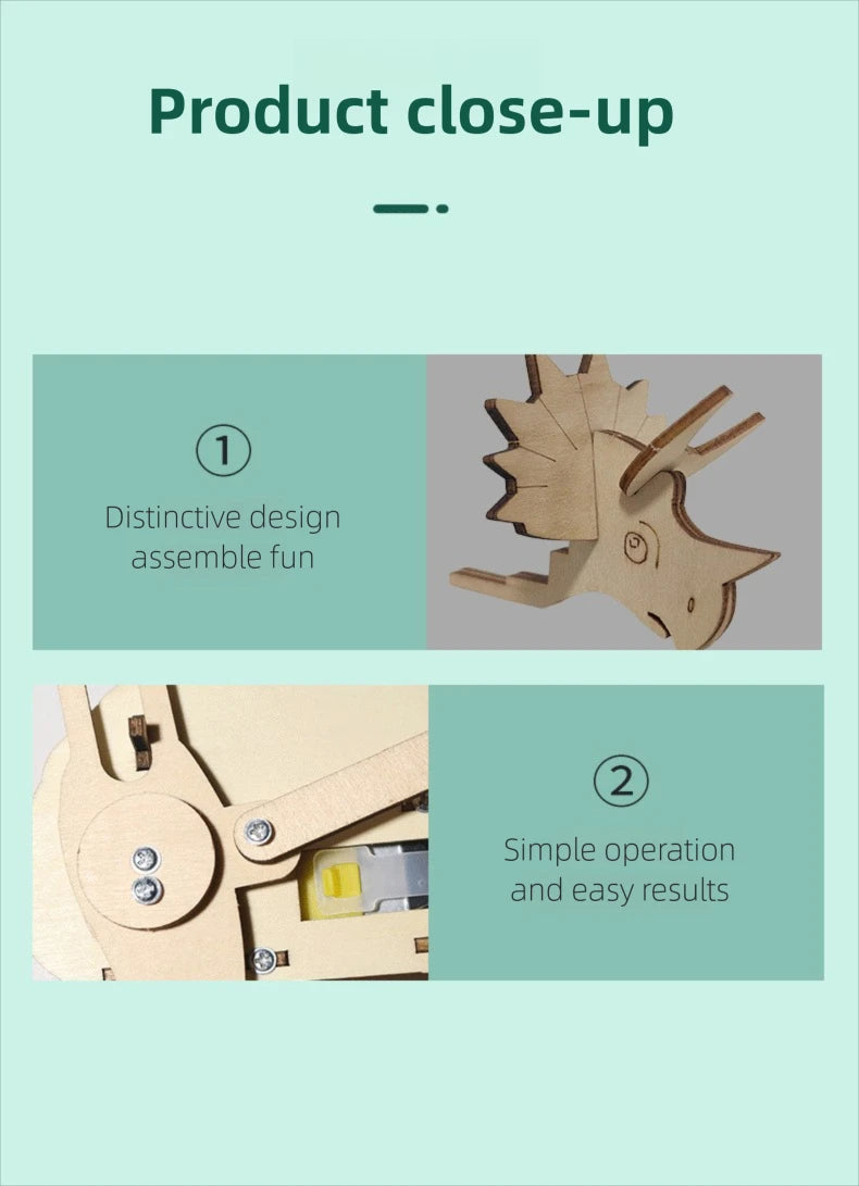 Juguetes científicos DIY para niños, Kits de vástago educativos, modelo de dinosaurio, herramienta Experimental de técnica, juegos de rompecabezas de madera, suministros escolares - Drop4u