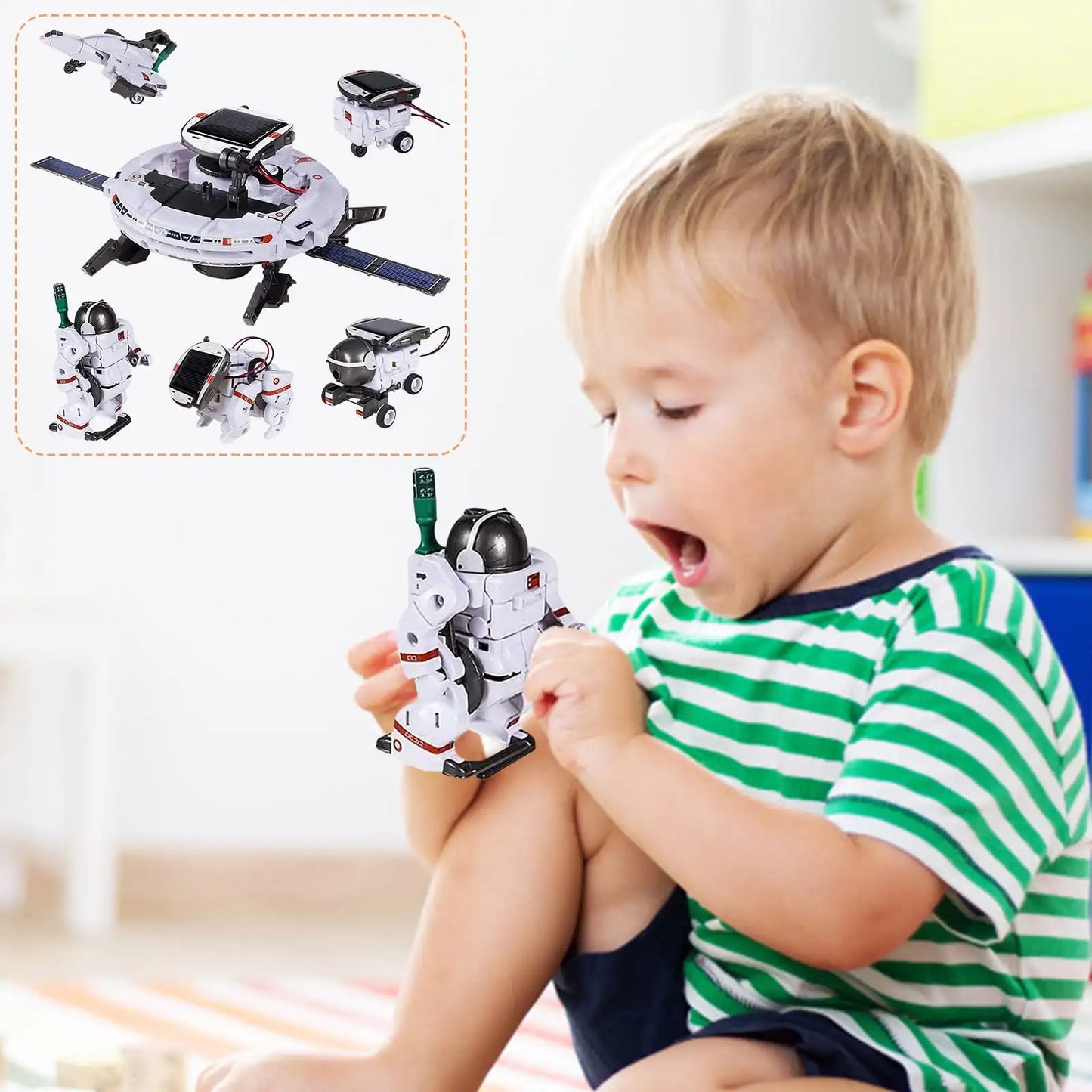 Juego de ciencia de robot solar DIY: bloques de construcción de aprendizaje para niños, juguete educativo STEM, regalo para niños - Drop4u