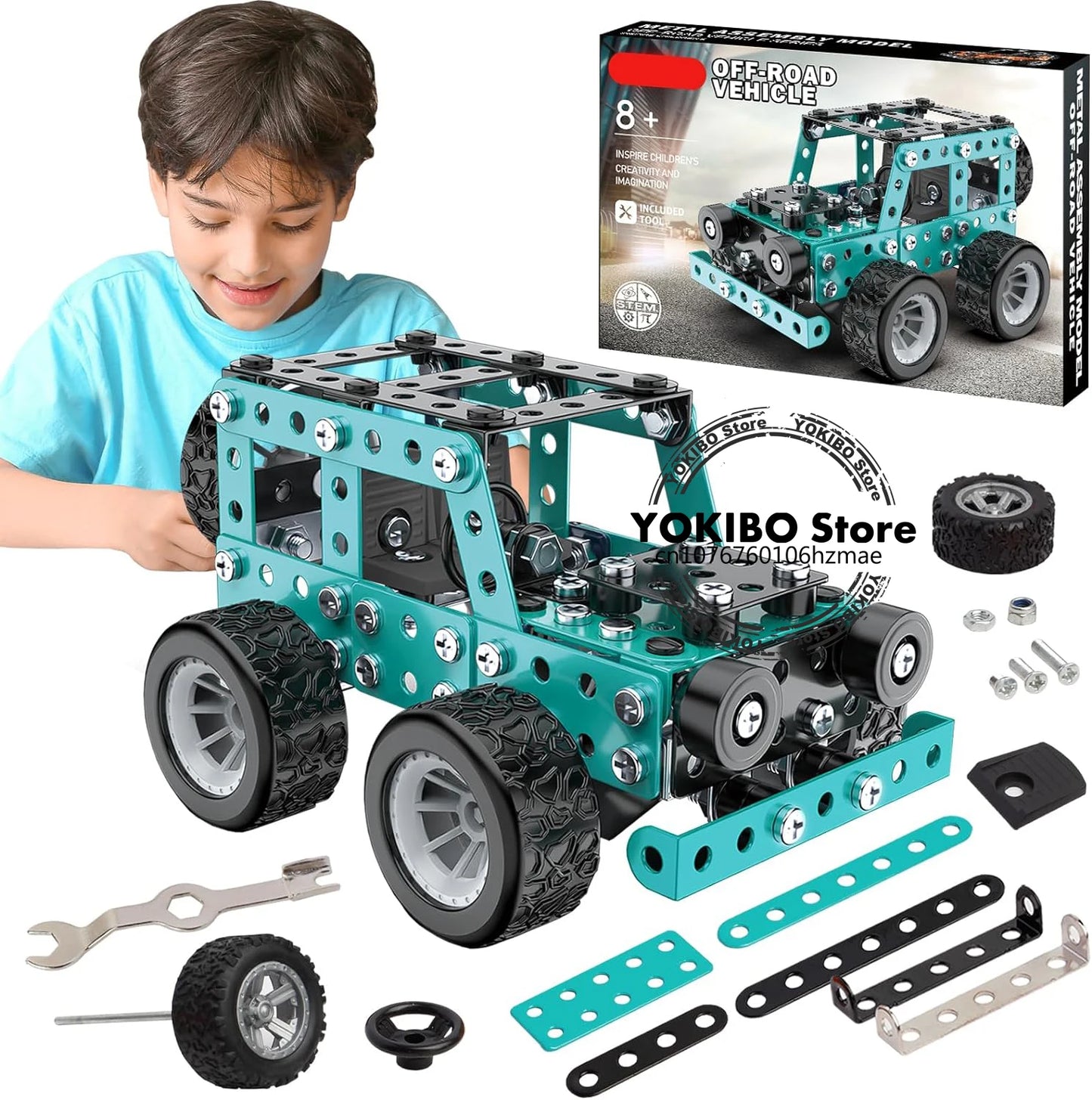 Juguetes de construcción, modelo de camión, proyectos de construcción STEM, modelo de coche, juguetes para niños, juguetes de montaje para niños, Kit de ingeniería de Metal 3D - Drop4u