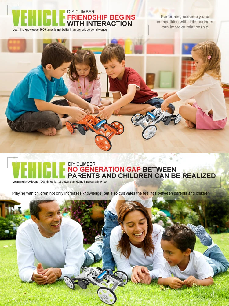 Juguete Solar novedoso para niños, Kit de ensamblaje, juego robótico, tracción en todas las ruedas, coche de escalada, juegos STEM, juguetes educativos, regalo para niños - Drop4u