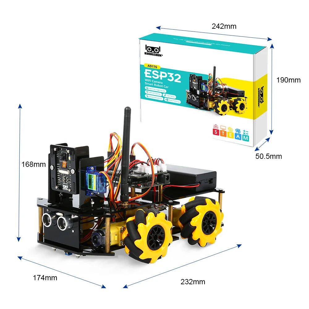 ESP32 Smart Robot Car Kit, Remote Control Car for Arduino Programming Project, STEM Educational Science Coding Kit - Drop4u