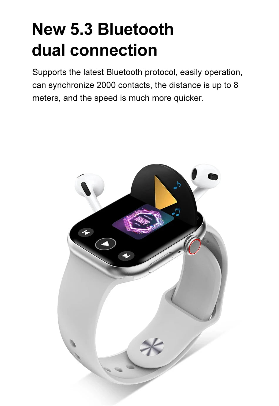 New DT Watch 10 Series Smart Watch Dial Weather Sports Record Mode Large Memory Voice Bluetooth Music Power Saving Smart Watch - Drop4u