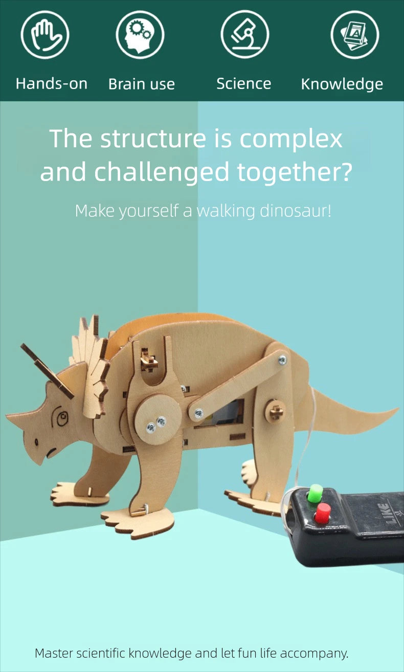 Juguetes científicos DIY para niños, Kits de vástago educativos, modelo de dinosaurio, herramienta Experimental de técnica, juegos de rompecabezas de madera, suministros escolares - Drop4u
