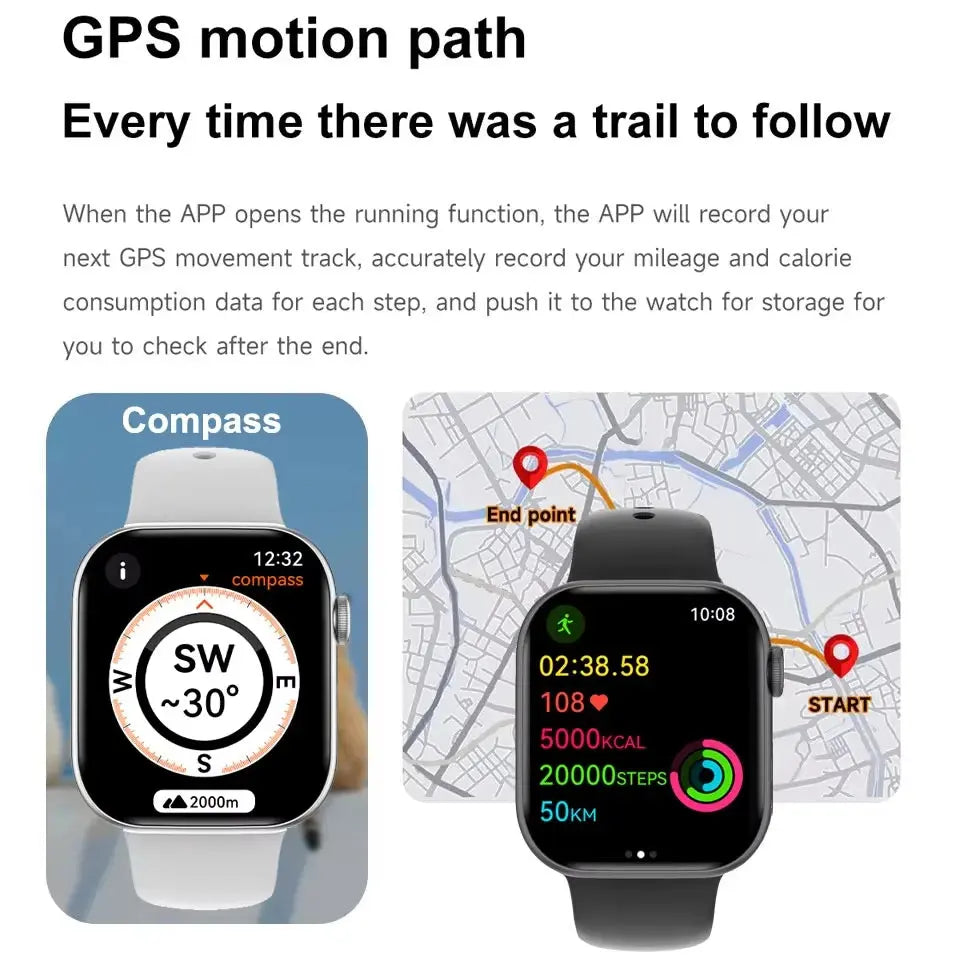 New DT Watch 10 Series Smart Watch Dial Weather Sports Record Mode Large Memory Voice Bluetooth Music Power Saving Smart Watch - Drop4u