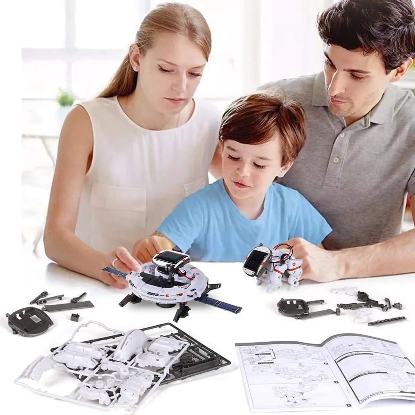 Juego de ciencia de robot solar DIY: bloques de construcción de aprendizaje para niños, juguete educativo STEM, regalo para niños - Drop4u
