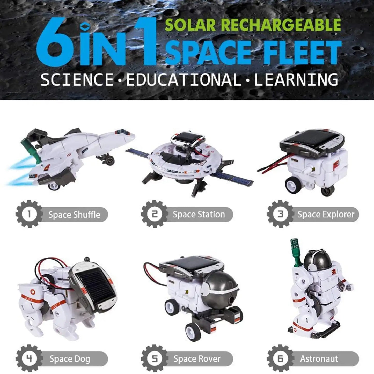 Juego de ciencia de robot solar DIY: bloques de construcción de aprendizaje para niños, juguete educativo STEM, regalo para niños - Drop4u