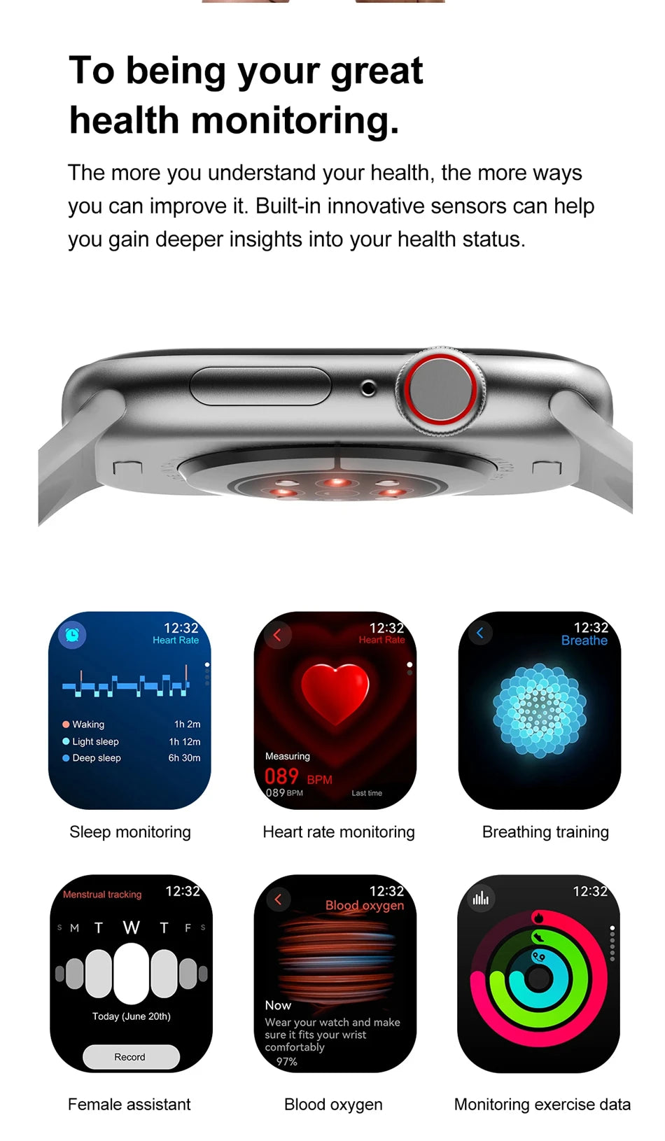 New DT Watch 10 Series Smart Watch Dial Weather Sports Record Mode Large Memory Voice Bluetooth Music Power Saving Smart Watch - Drop4u