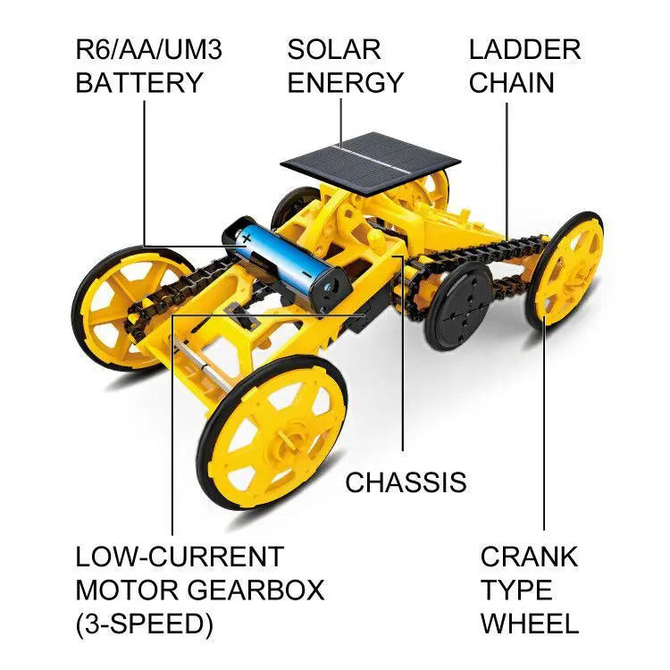 Juguete Solar novedoso para niños, Kit de ensamblaje, juego robótico, tracción en todas las ruedas, coche de escalada, juegos STEM, juguetes educativos, regalo para niños - Drop4u