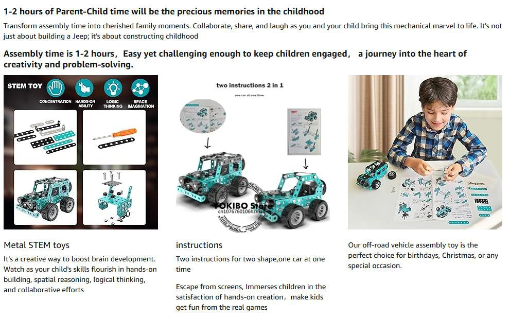 Juguetes de construcción, modelo de camión, proyectos de construcción STEM, modelo de coche, juguetes para niños, juguetes de montaje para niños, Kit de ingeniería de Metal 3D - Drop4u