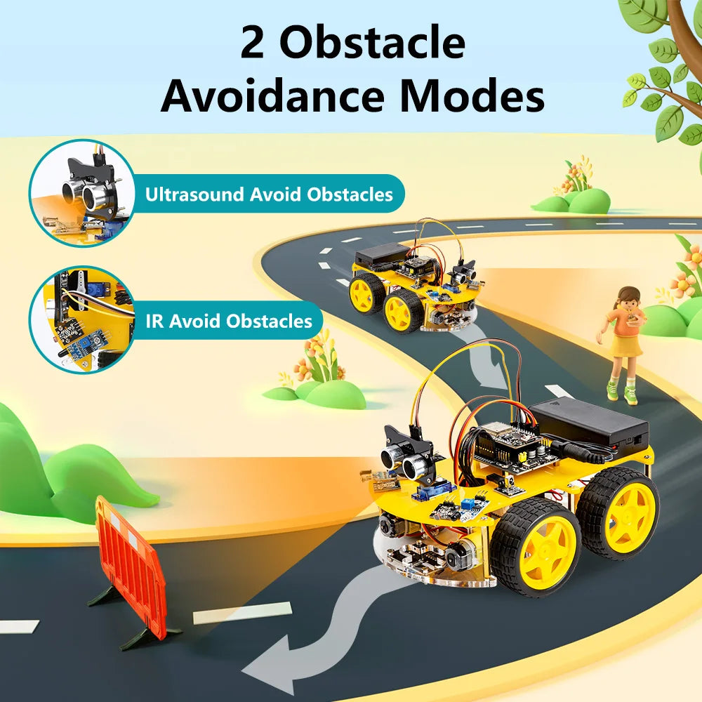 ESP32 Smart Robot Car Kit, Remote Control Car for Arduino Programming Project, STEM Educational Science Coding Kit - Drop4u