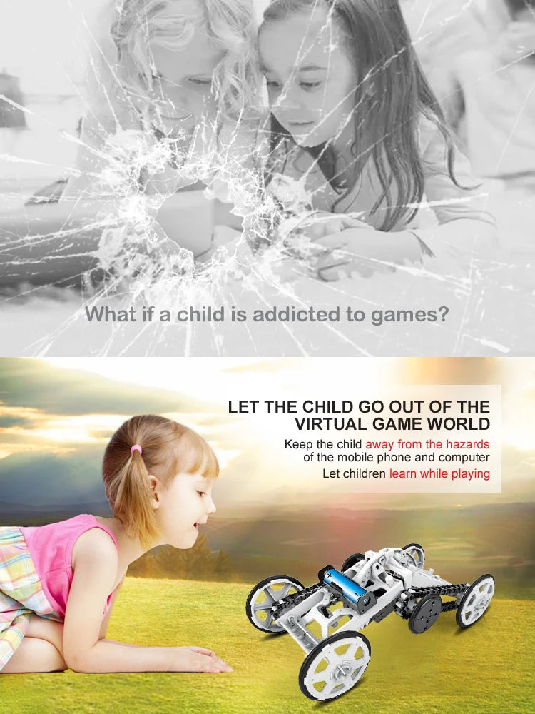 Juguete Solar novedoso para niños, Kit de ensamblaje, juego robótico, tracción en todas las ruedas, coche de escalada, juegos STEM, juguetes educativos, regalo para niños - Drop4u