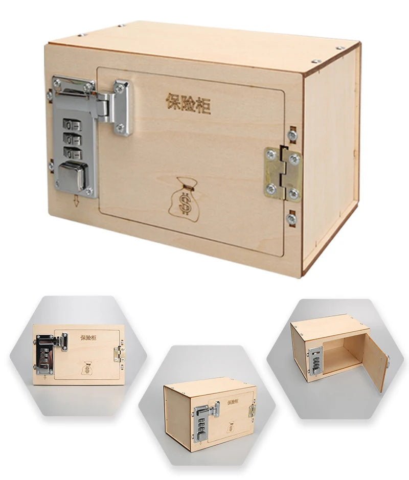Caja de contraseña de madera DIY para niños, caja de código de montaje, proyectos escolares de ciencia, Kits de experimentos, juguetes científicos, juguetes educativos STEM - Drop4u