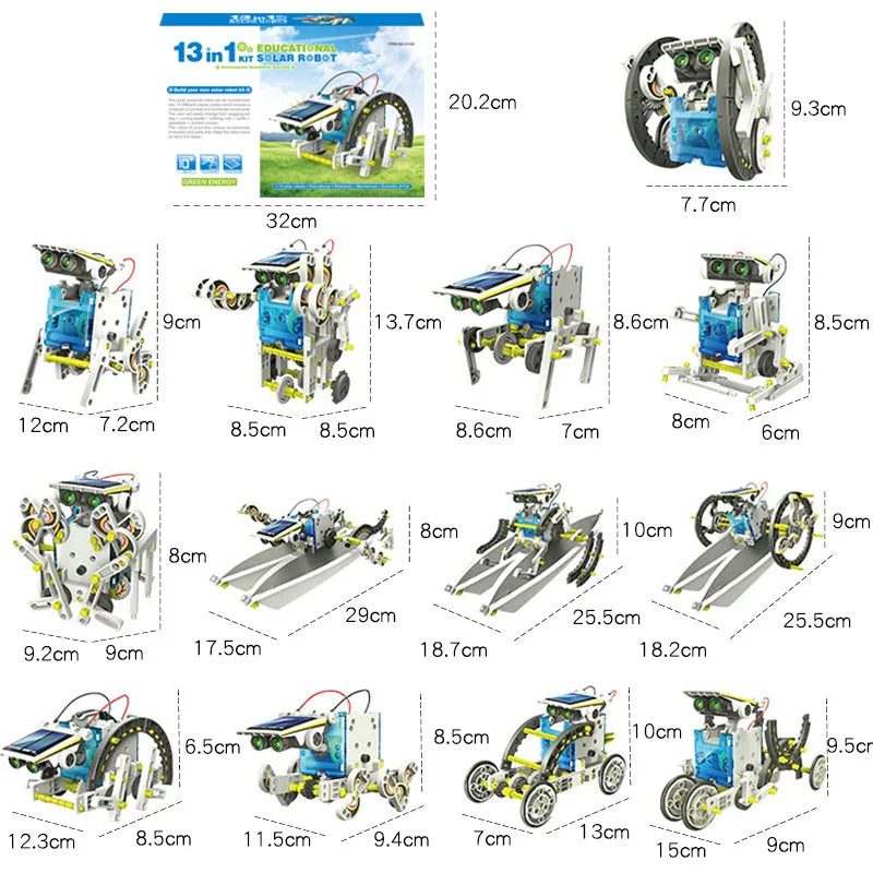 Juguetes educativos DIY STEM para niños de 8, 9, 10 y 11 años, Robot constructor interactivo Solar, Kits de ciencia, regalo 13 en 1 - Drop4u