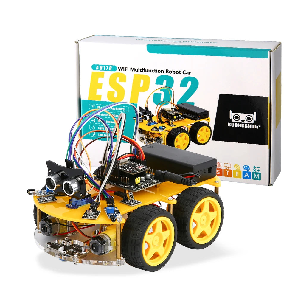 ESP32 Smart Robot Car Kit, Remote Control Car for Arduino Programming Project, STEM Educational Science Coding Kit - Drop4u