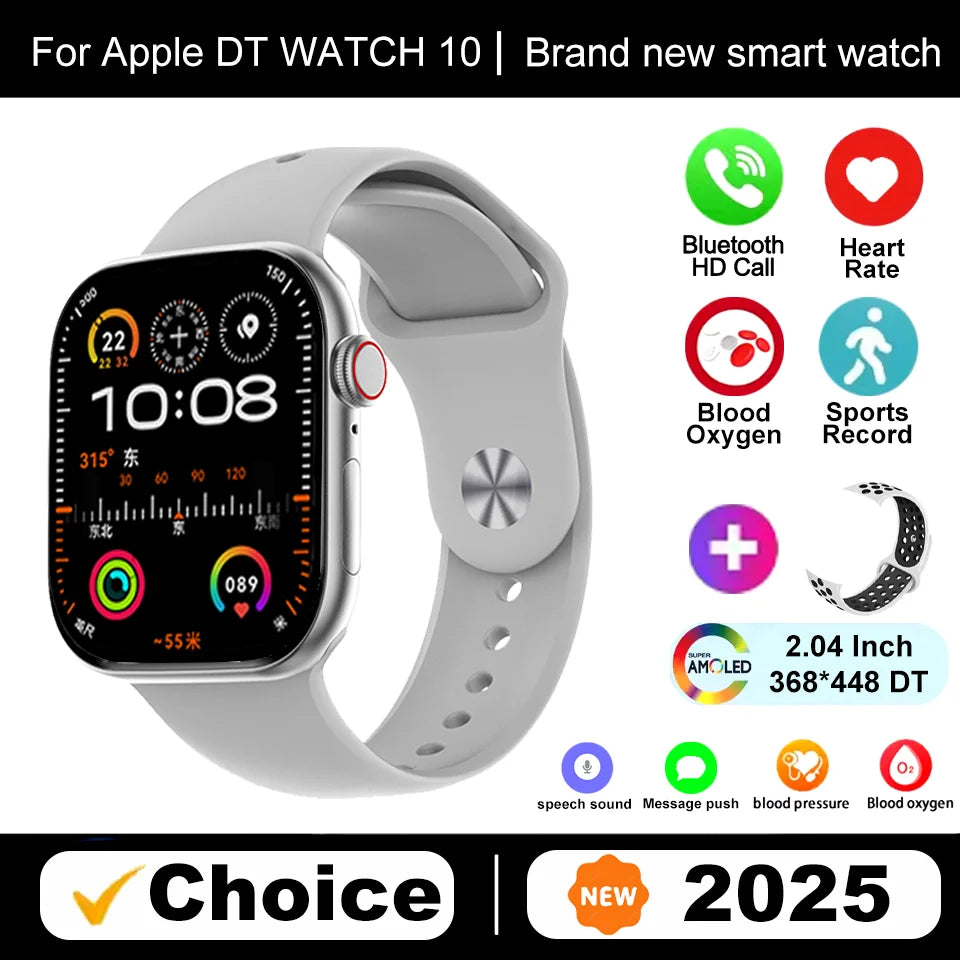 New DT Watch 10 Series Smart Watch Dial Weather Sports Record Mode Large Memory Voice Bluetooth Music Power Saving Smart Watch - Drop4u