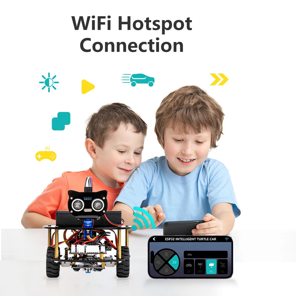 ESP32 Smart Robot Car Kit, Remote Control Car for Arduino Programming Project, STEM Educational Science Coding Kit - Drop4u