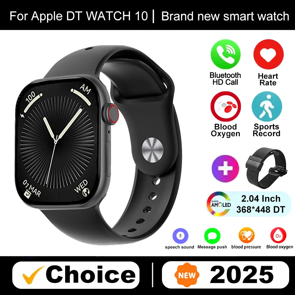 New DT Watch 10 Series Smart Watch Dial Weather Sports Record Mode Large Memory Voice Bluetooth Music Power Saving Smart Watch - Drop4u