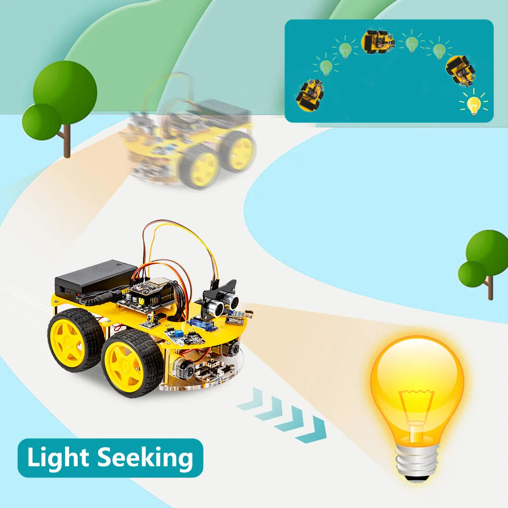 ESP32 Smart Robot Car Kit, Remote Control Car for Arduino Programming Project, STEM Educational Science Coding Kit - Drop4u