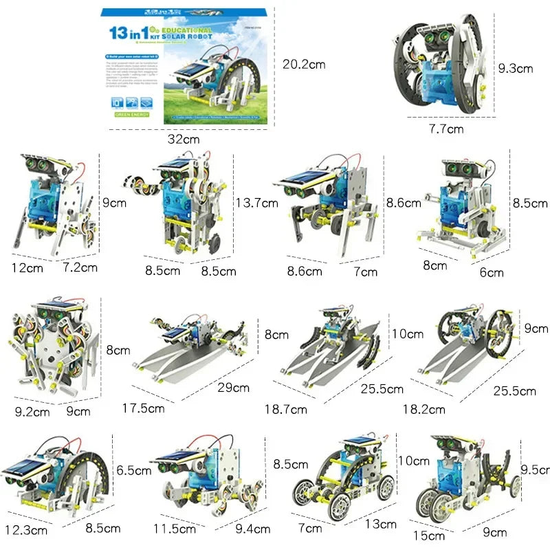 Juguetes educativos DIY STEM para niños de 8, 9, 10 y 11 años, Robot constructor interactivo Solar, Kits de ciencia, regalo 13 en 1 - Drop4u