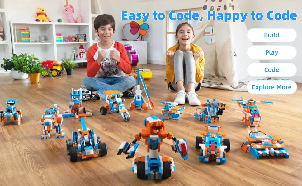 Kit de construcción de robot Apitor Robot X, juego de codificación de robótica STEM 12 en 1, regalos educativos de cumpleaños para niños de 8 a 12 años - Drop4u