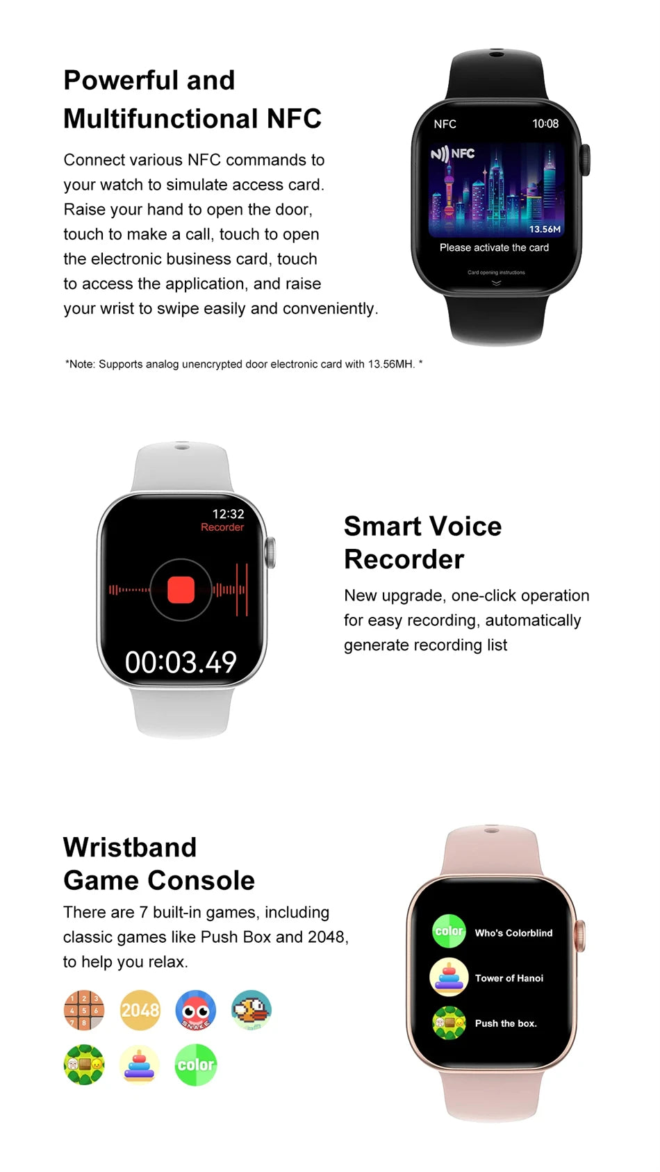 New DT Watch 10 Series Smart Watch Dial Weather Sports Record Mode Large Memory Voice Bluetooth Music Power Saving Smart Watch - Drop4u