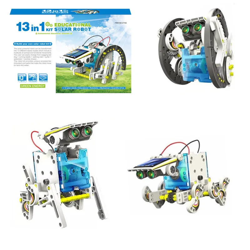 Juguetes educativos DIY STEM para niños de 8, 9, 10 y 11 años, Robot constructor interactivo Solar, Kits de ciencia, regalo 13 en 1 - Drop4u