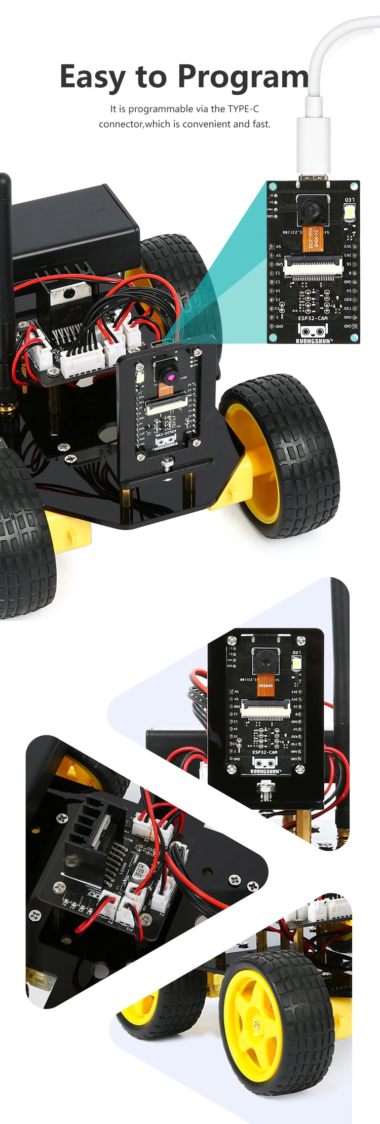 ESP32 Smart Robot Car Kit, Remote Control Car for Arduino Programming Project, STEM Educational Science Coding Kit - Drop4u