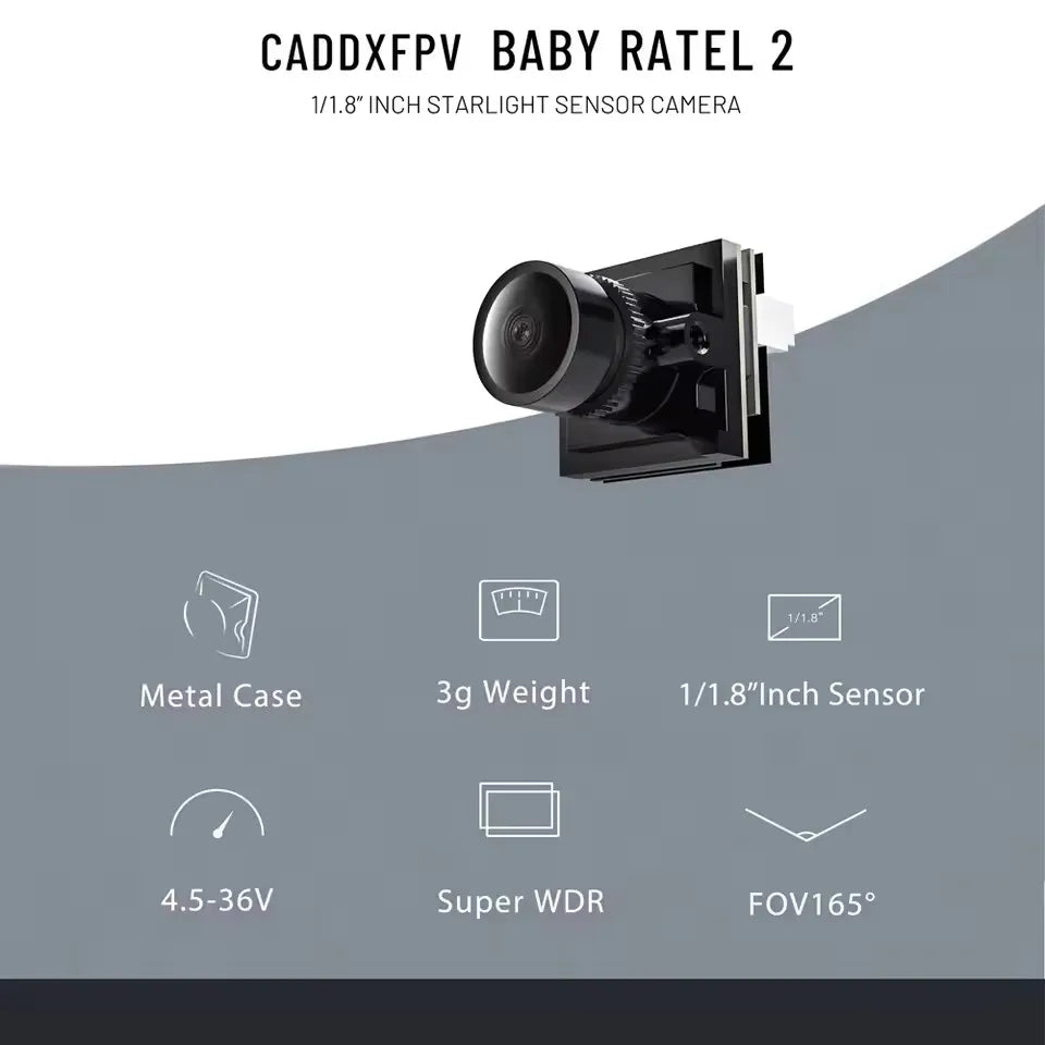 Baby Ratel 2 Caddx FPV Nano Size Starlight Low Latency Day And Night Freestyle FPV Camera for Drone Racing