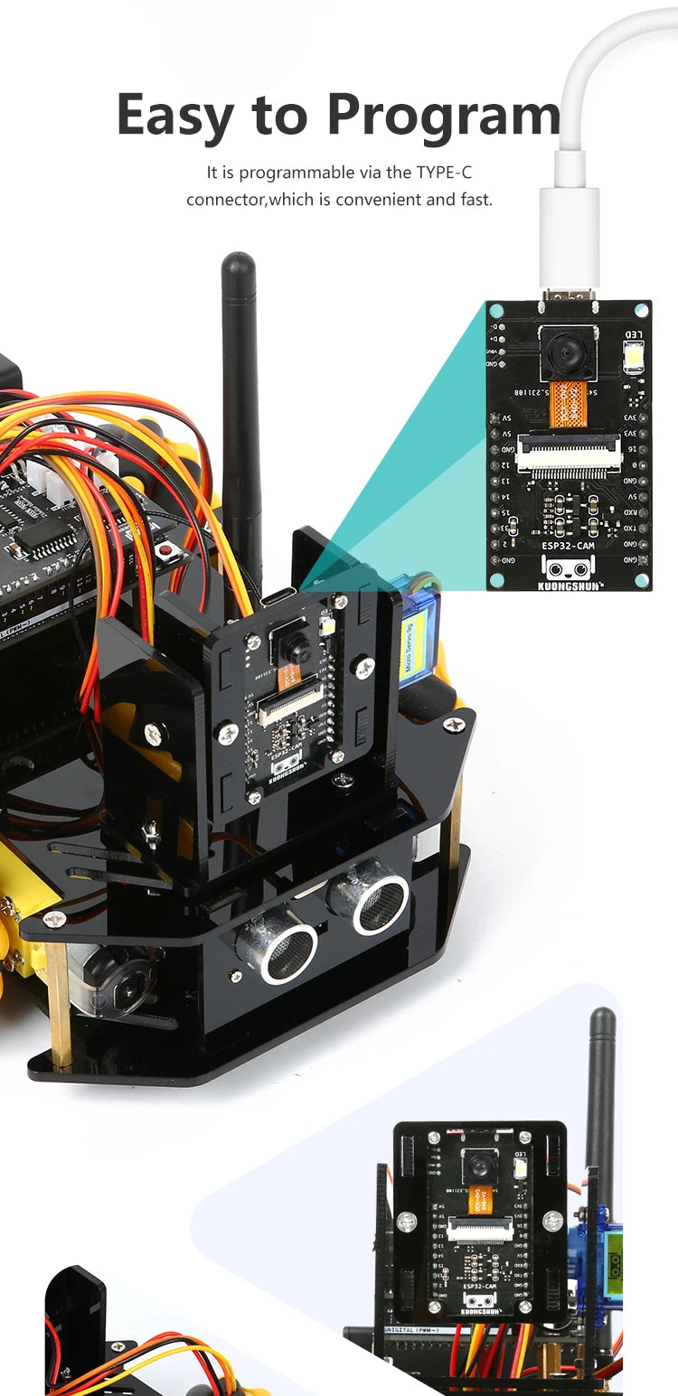 ESP32 Smart Robot Car Kit, Remote Control Car for Arduino Programming Project, STEM Educational Science Coding Kit - Drop4u