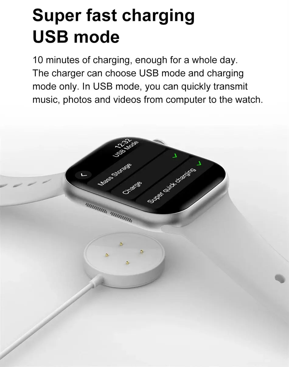 New DT Watch 10 Series Smart Watch Dial Weather Sports Record Mode Large Memory Voice Bluetooth Music Power Saving Smart Watch - Drop4u