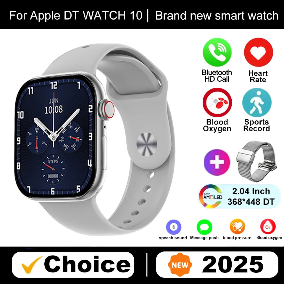 New DT Watch 10 Series Smart Watch Dial Weather Sports Record Mode Large Memory Voice Bluetooth Music Power Saving Smart Watch - Drop4u