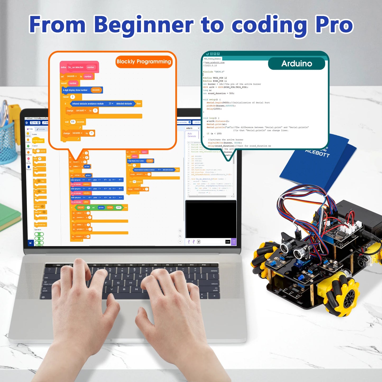 ESP32 Smart Robot Car Kit, Remote Control Car for Arduino Programming Project, STEM Educational Science Coding Kit - Drop4u