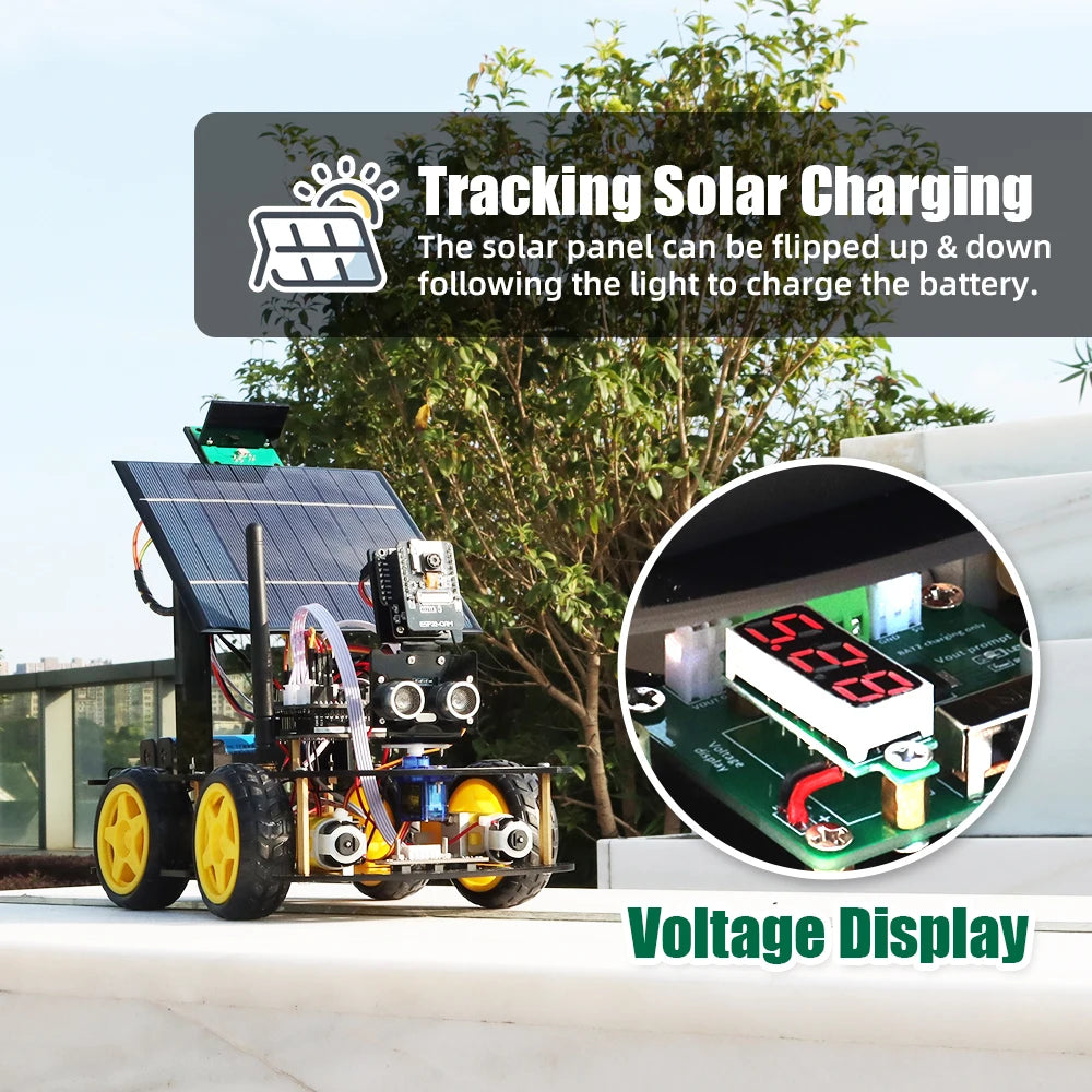 ESP32 Starter Robot for Arduino, Solar Charging, Best-selling, Electronics, Artificial Intelligence, Complete Kit - Drop4u