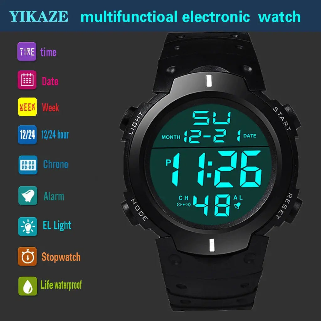 Men Sport LED Watches Top Brand Men Digital Clock Multi-Functional Rubber Man Fitnes Athlete Timekeeping Electronic Watch Reloj - Drop4u