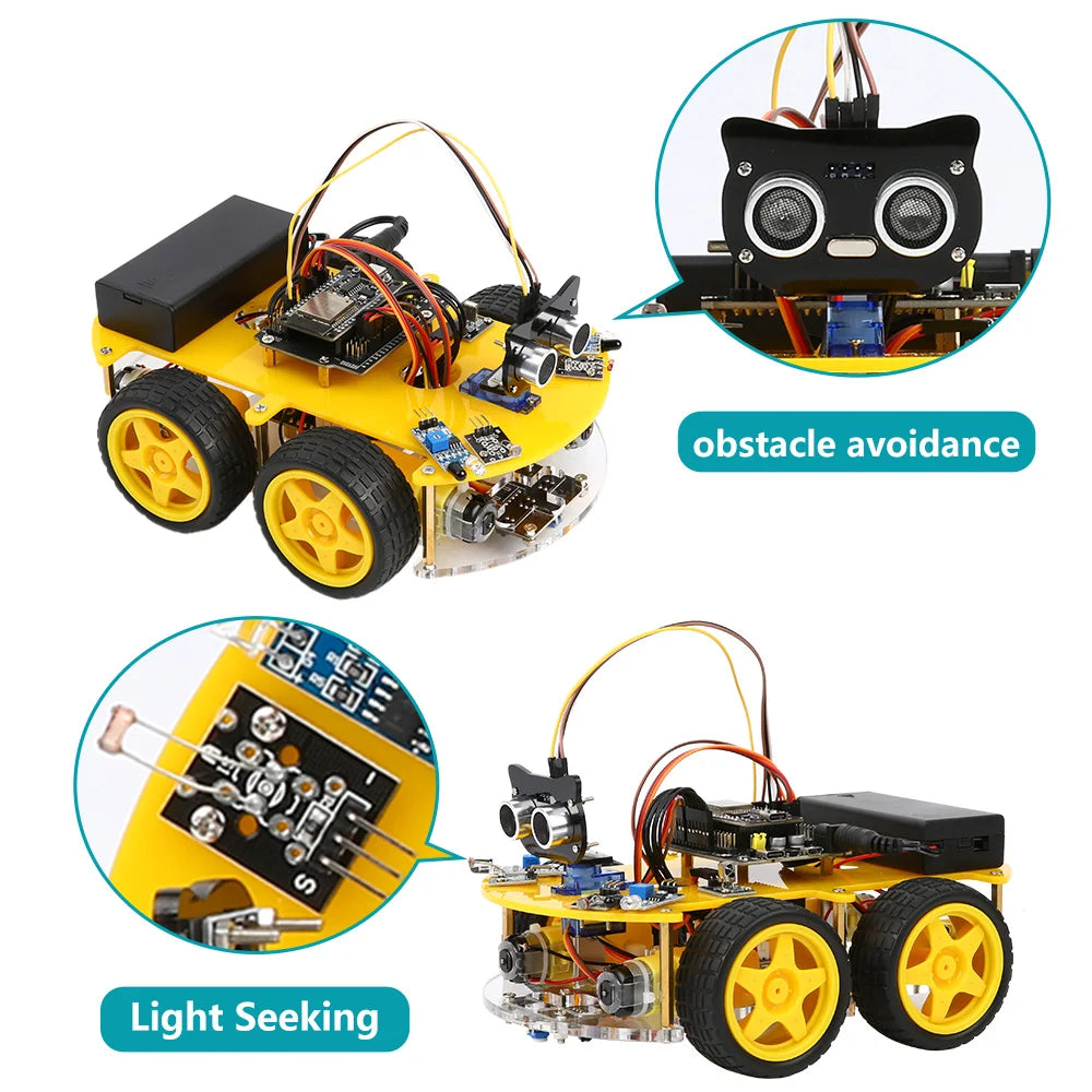 ESP32 Smart Robot Car Kit, Remote Control Car for Arduino Programming Project, STEM Educational Science Coding Kit - Drop4u
