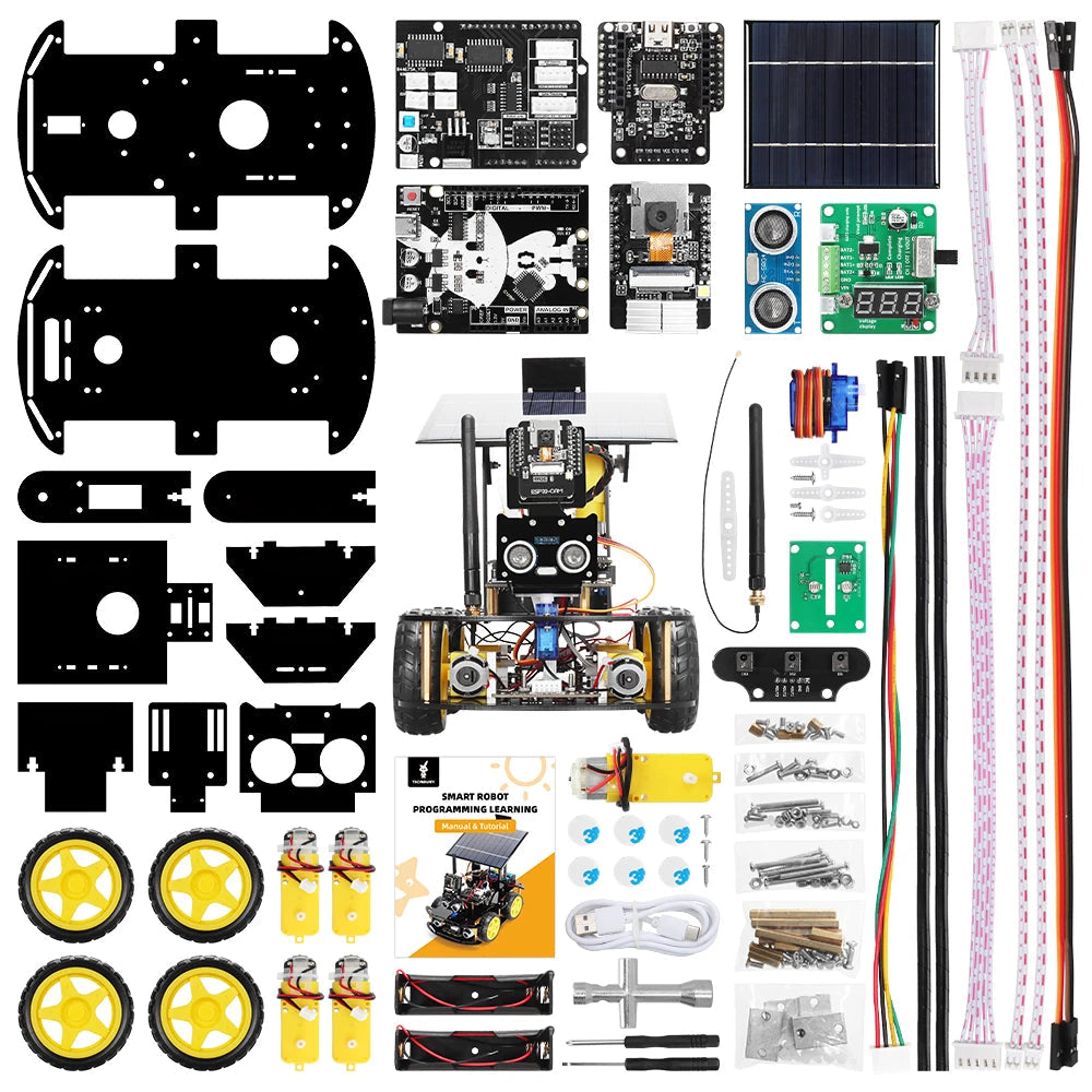 ESP32 Starter Robot for Arduino, Solar Charging, Best-selling, Electronics, Artificial Intelligence, Complete Kit - Drop4u