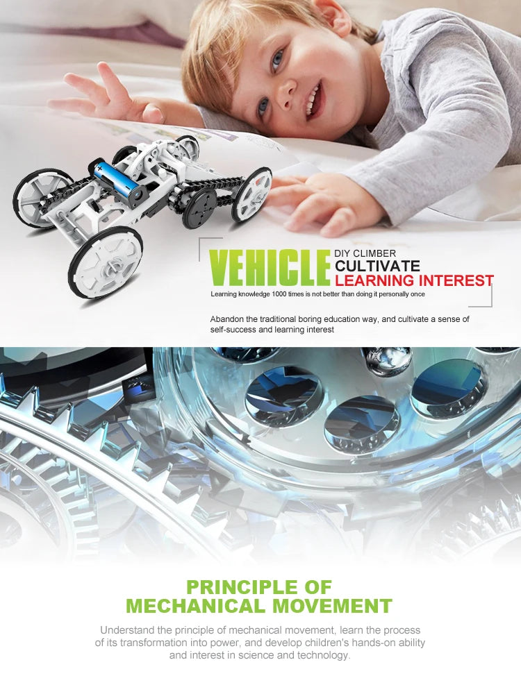 Juguete Solar novedoso para niños, Kit de ensamblaje, juego robótico, tracción en todas las ruedas, coche de escalada, juegos STEM, juguetes educativos, regalo para niños - Drop4u