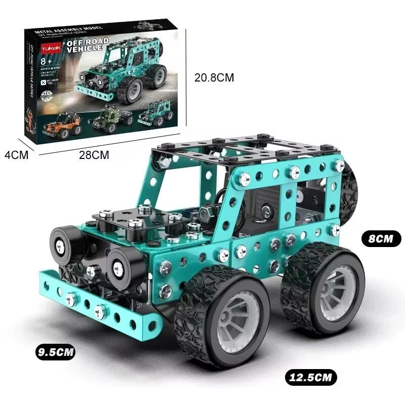 Juguetes de construcción, modelo de camión, proyectos de construcción STEM, modelo de coche, juguetes para niños, juguetes de montaje para niños, Kit de ingeniería de Metal 3D - Drop4u