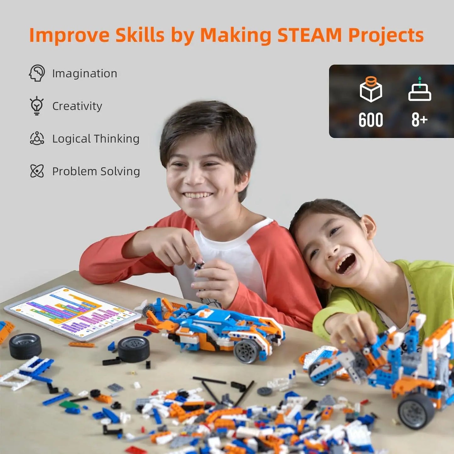 Kit de construcción de robot Apitor Robot X, juego de codificación de robótica STEM 12 en 1, regalos educativos de cumpleaños para niños de 8 a 12 años - Drop4u