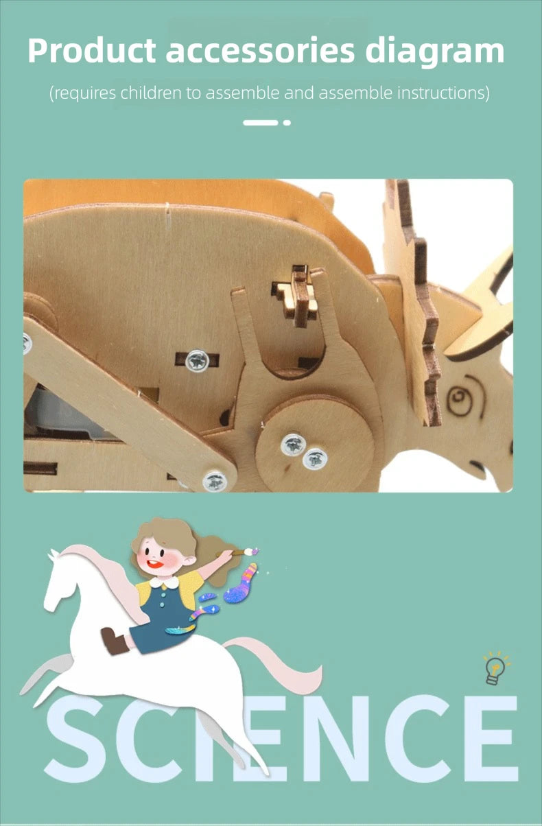 Juguetes científicos DIY para niños, Kits de vástago educativos, modelo de dinosaurio, herramienta Experimental de técnica, juegos de rompecabezas de madera, suministros escolares - Drop4u
