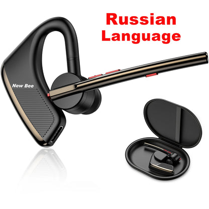 New Bee M50 Wireless Bluetooth Headset Earphones Headphone with Dual Mic Hands-free Earbuds CVC8.0 Noise Cancelling Earpiece