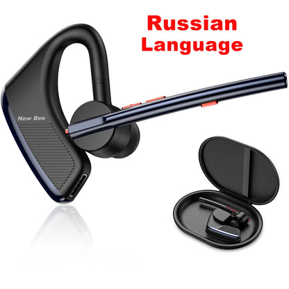 New Bee M50 Wireless Bluetooth Headset Earphones Headphone with Dual Mic Hands-free Earbuds CVC8.0 Noise Cancelling Earpiece