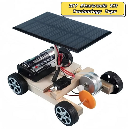Ensamblar coche Solar inventos creativos capacidad motora de niños pensamiento activo DIY Kit electrónico tecnología juguetes para niños - Drop4u