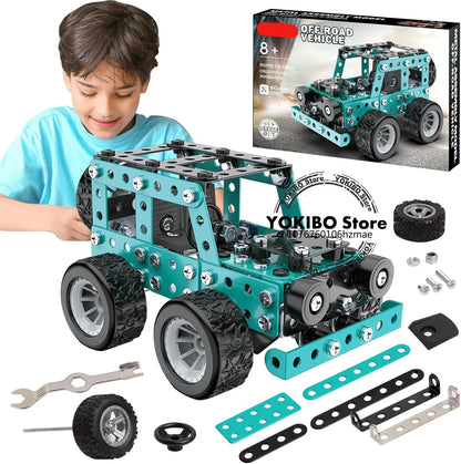 Juguetes de construcción, modelo de camión, proyectos de construcción STEM, modelo de coche, juguetes para niños, juguetes de montaje para niños, Kit de ingeniería de Metal 3D - Drop4u